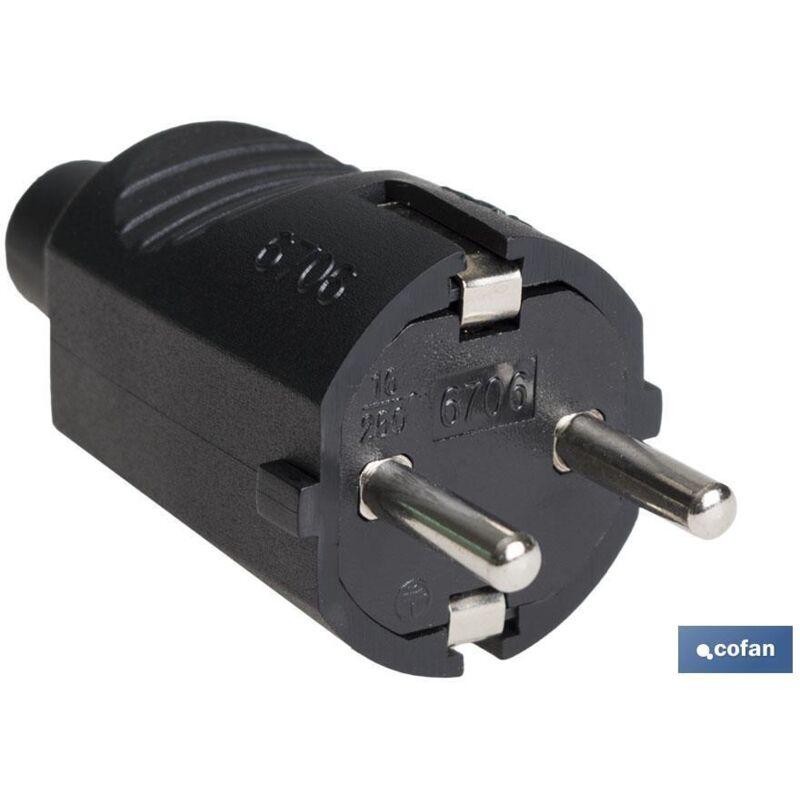 Prise bipolaire en caoutchouc noir (16a-250v) Prise bipolaire en caoutchouc noir (16a-250v)