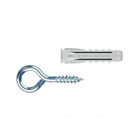 Cheville BZ T4S+AL-HC quadruple expansion avec piton filetage bois 6x30 mm & 20x80/5x53 mm - Blister de 6 pièces