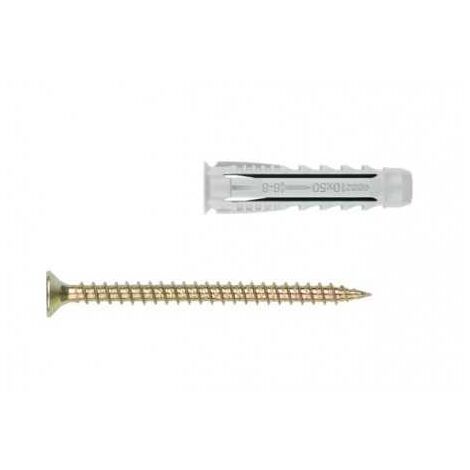 Cheville BZ T4S+TP-PO quadruple expansion avec vis à bois 6x30 mm & 4,5x40 mm - Blister de 6 pièces