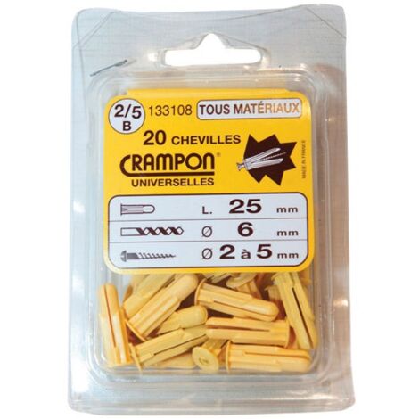 Cheville crampon 20 pcs – Pour vis 2-5 mm – Fixation solide pour béton armé – Charge maximale élevée – Vinmer