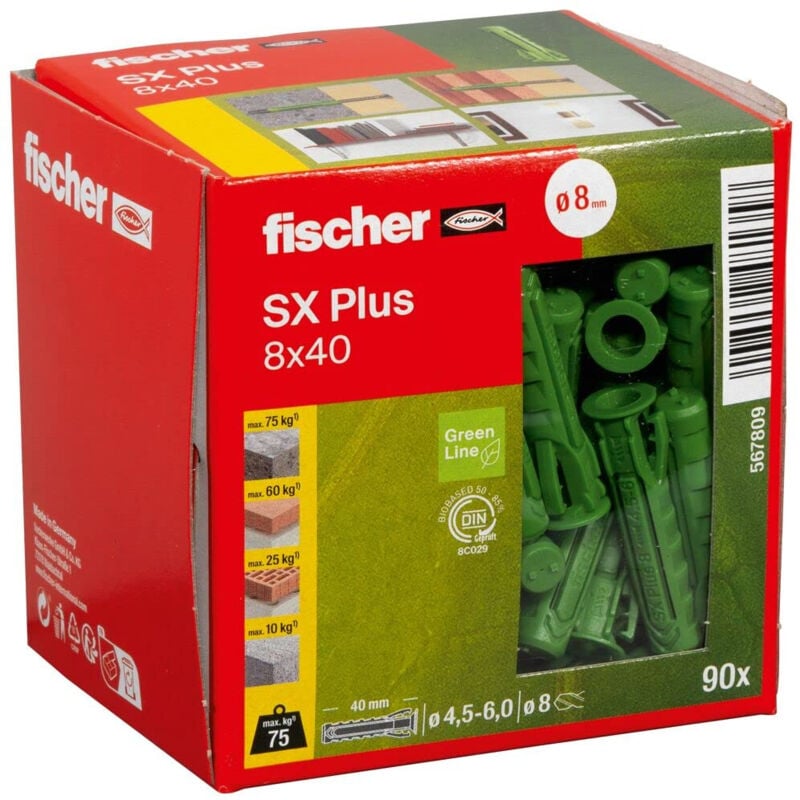 Cheville sx plus green 8X40 567809 - Fischer