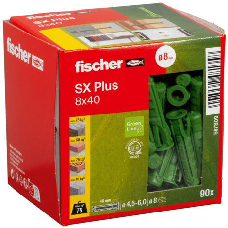 Cheville fischer SX Plus Green 8x40 90 pièces