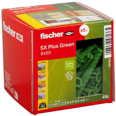 Cheville fischer SX Plus Green 8x65 45 pièces