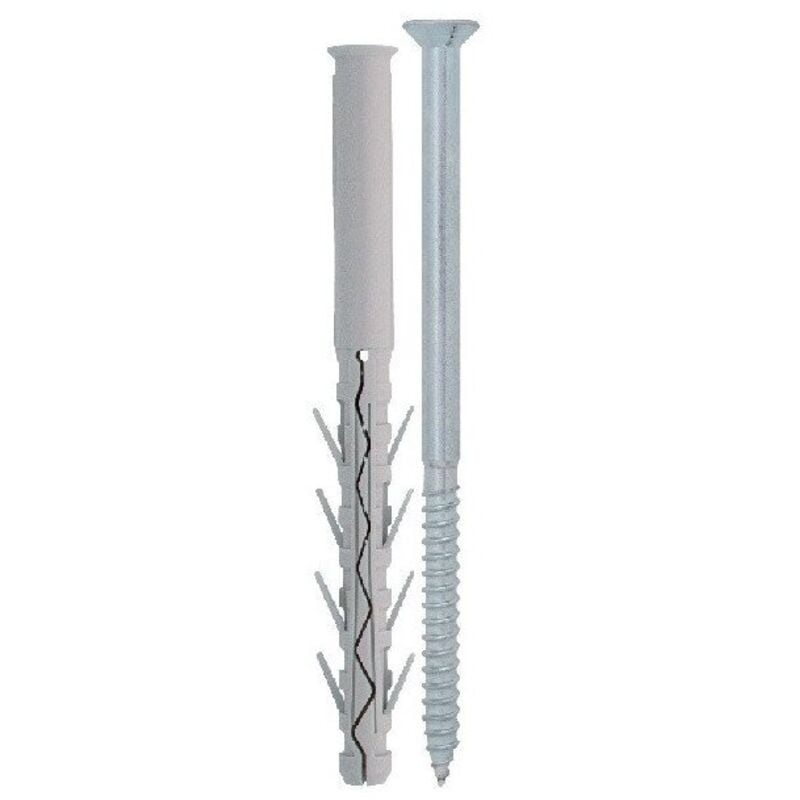 Vis Express - Cheville Longue Nylon 10X200 + Vis Tête fraisée tf torx Acier zingué-5 pièces