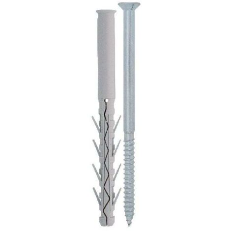 Cheville Longue Nylon 8X80 + Vis Tête fraisée TF TORX Acier zingué-1 pièce