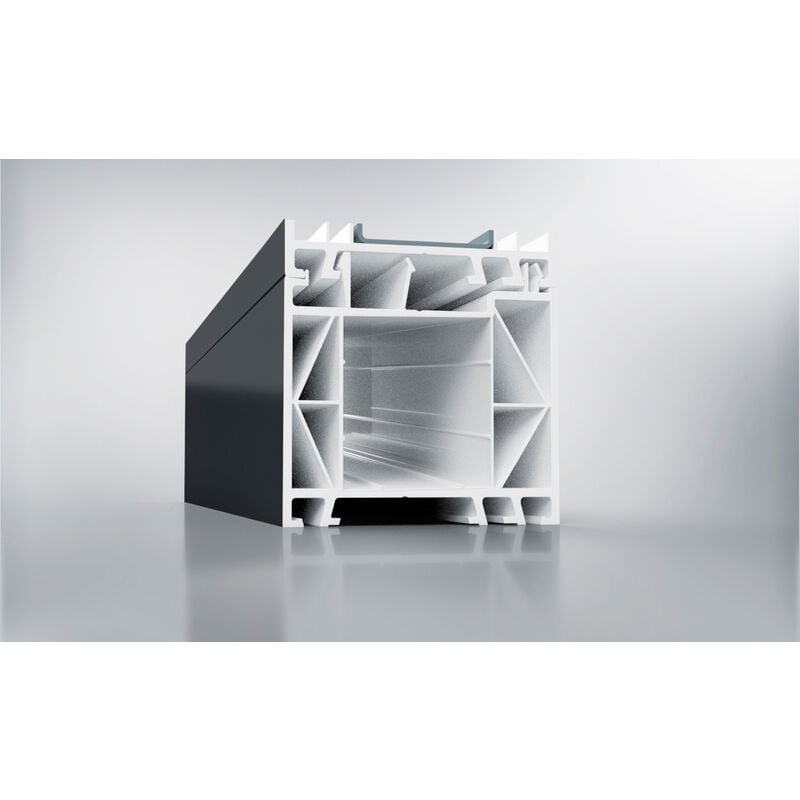 Elargisseur PVC Portes d'entrée 60 mm, longueur 220 cm, blanc/titan