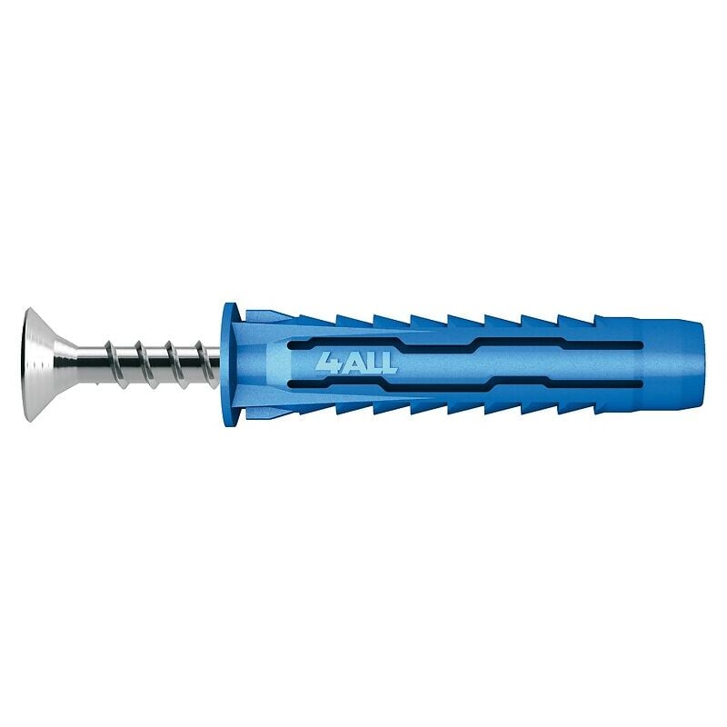 Rawlplug - Chevilles nylon multifonctions 4ALL, diamètre 10 mm, longueur 50 mm, avec vis de 6 x 60 mm, boîte de 25 pièces - rawl