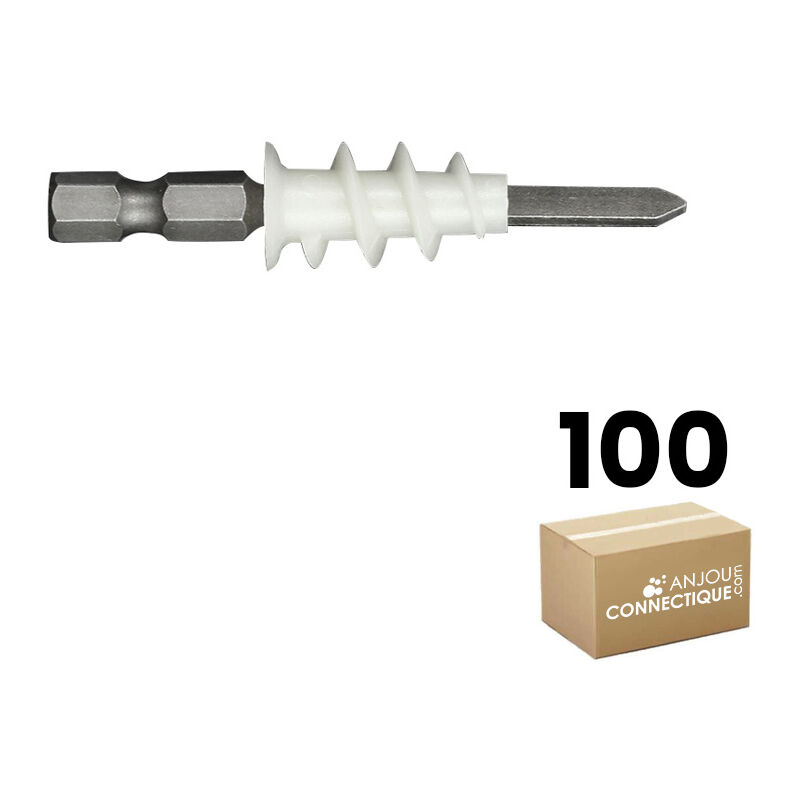100 chevilles plastique autoforeuse RAM twist - Ø3 à 5 mm de vis - Longueur 25 mm RAM