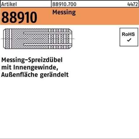Chevilles à expansion R 88910 FF M10 /12x 34 laiton moleté 100 pièces