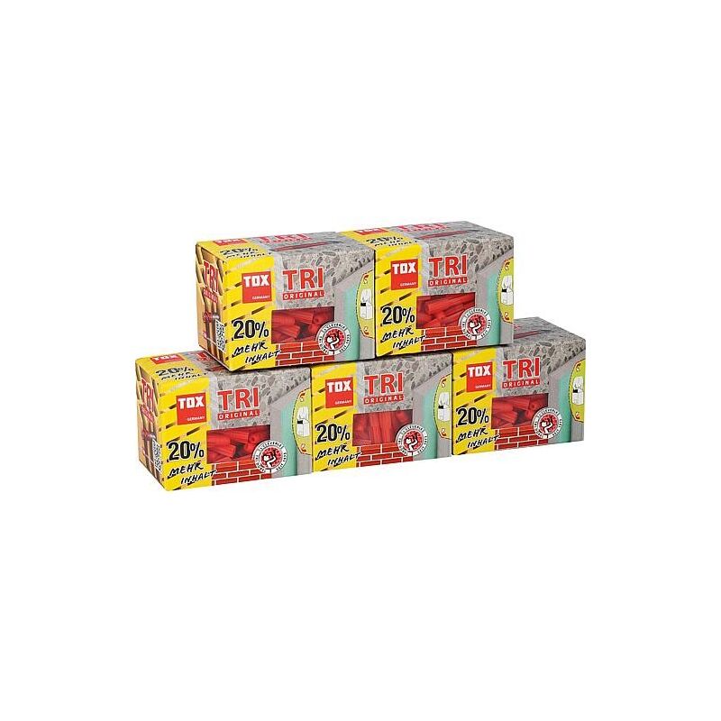 Chevilles à usage général TRI TOX 6 x 36 mm - conditionnement 5 packs soudés