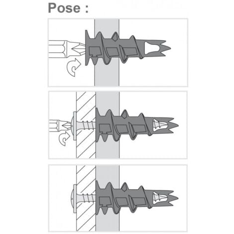 Chevilles autoperceuse plâtre nylon boîte de 50 - SCELL-IT - KRONO-YR