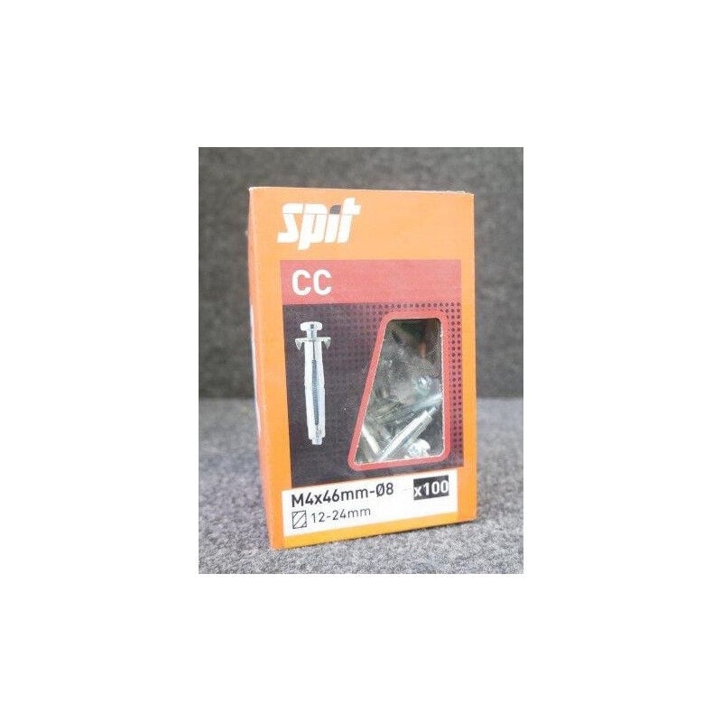 Cheville à expansion (boîte de 100) pour plaque de plâtre avec vis métrique ø 4x46/24mm Zentech Spit