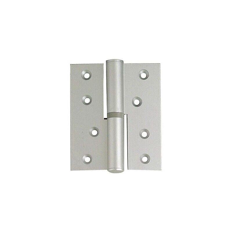 Paumelle aluminium anodisé naturel à bouts carrés main gauche 100 x 85 mm - argenta