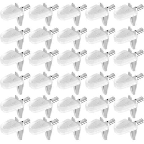 Chevilles de support d’étagère – Lot de 30 pièces pour bois ou verre, diamètre de perçage 3 mm – Pour cuisine, bibliothèque, rangement mural