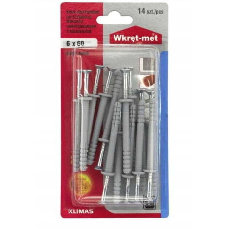 Chevilles d'expansion universelles 6x60mm 14pcs