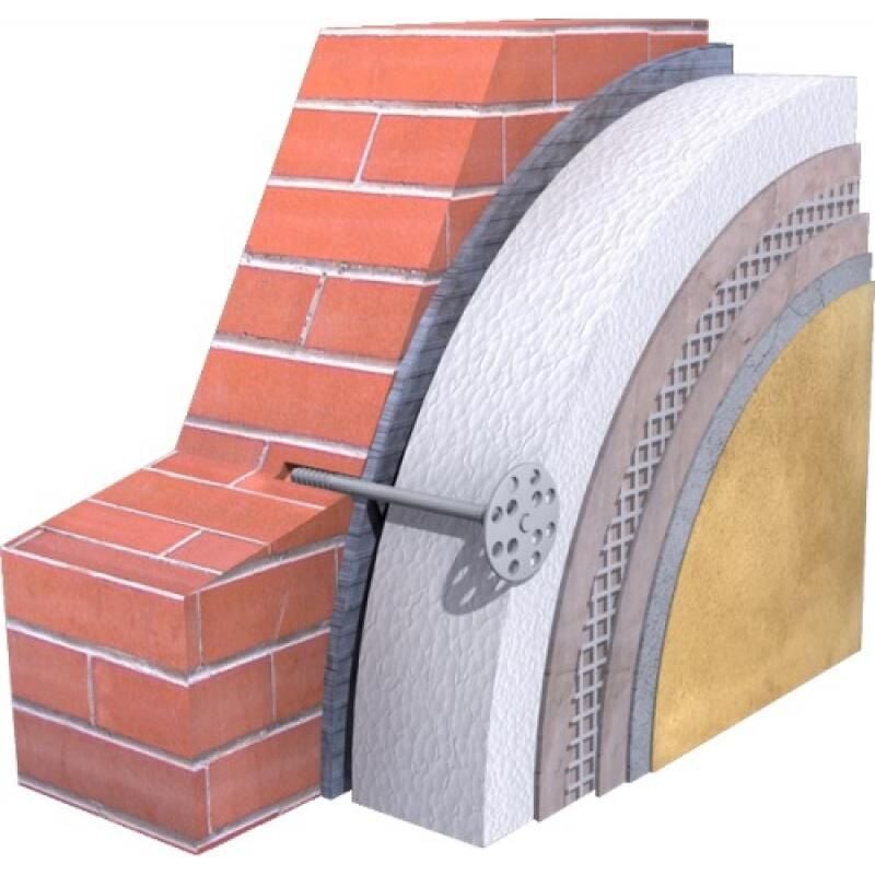 Chevilles d'isolation ki 10 avec clou nylon 10X160 mm, boîte de 250 chevilles Rawl