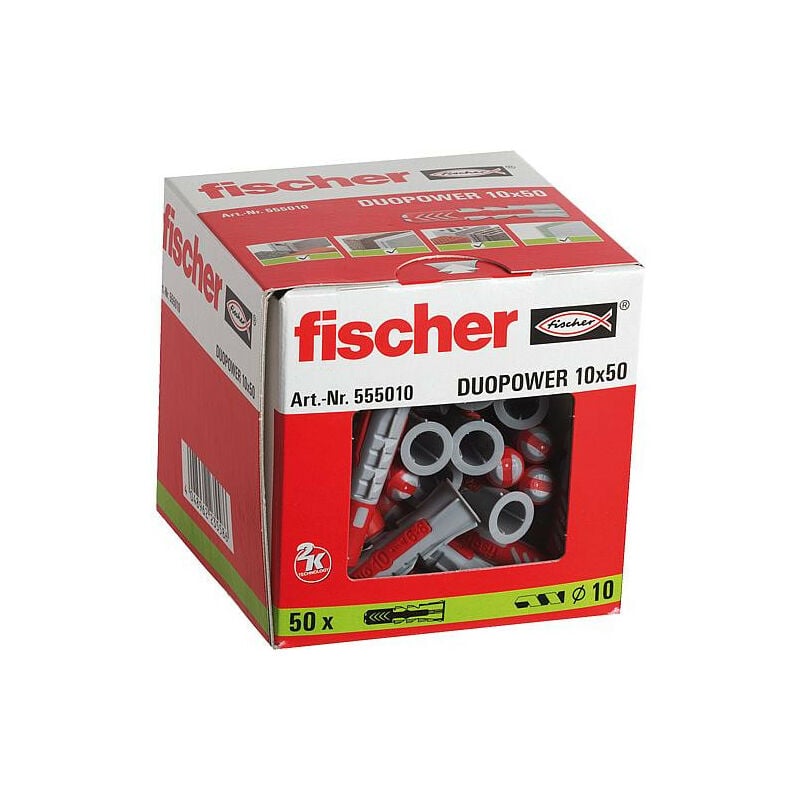 Fischer - Chevilles paquet Duopower 10x50, 10 x ue 50 pces