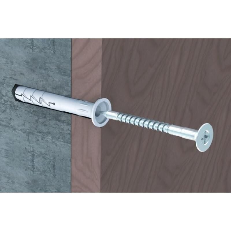 Chevilles à frapper nylon tête plate 6 x 80 en boîte de 100 Rawl