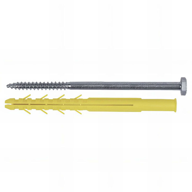 6 Chevilles longues cqlt d. 10 x 280 mm + Tirefond d. 7 x 280 mm - Tête hexa. 13 mm - Zingué