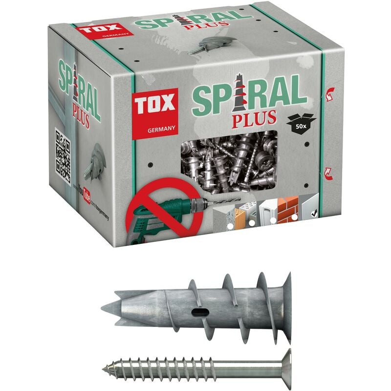 TOX - cheville pour plaques de plâtre Spiral Plus 37-4 + vis