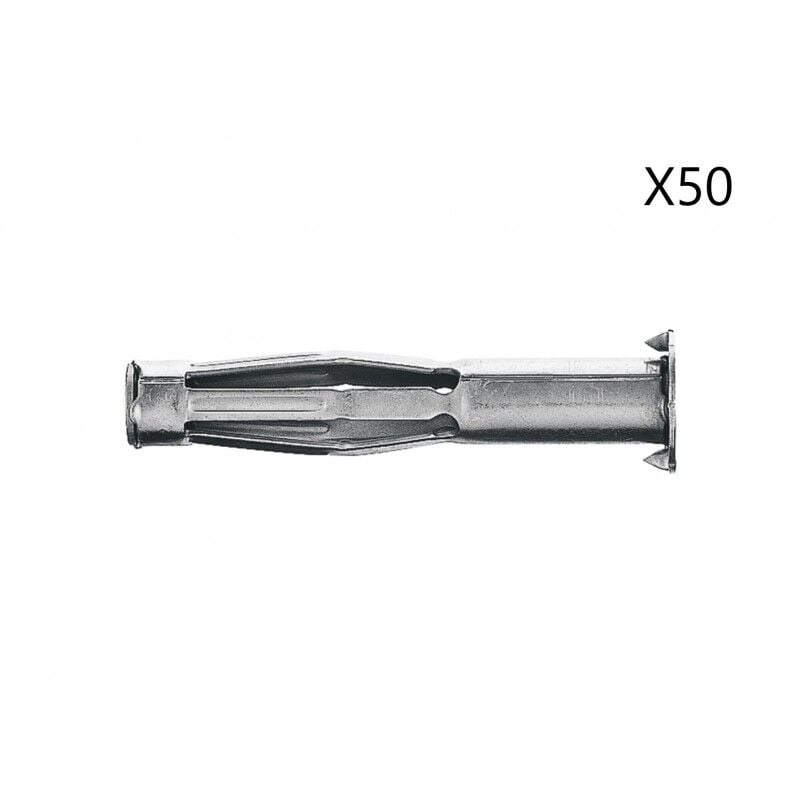 Fischer - Boîte de 50 Chevilles Métallique Electrozinguée Corps Creux Sans Vis hm 5X65mm - 26234 - neuf