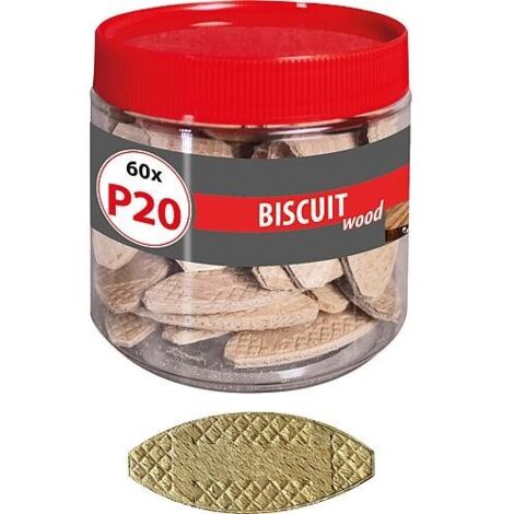 Chevilles plates en bois Biscuit Wood P20 (60pcs)