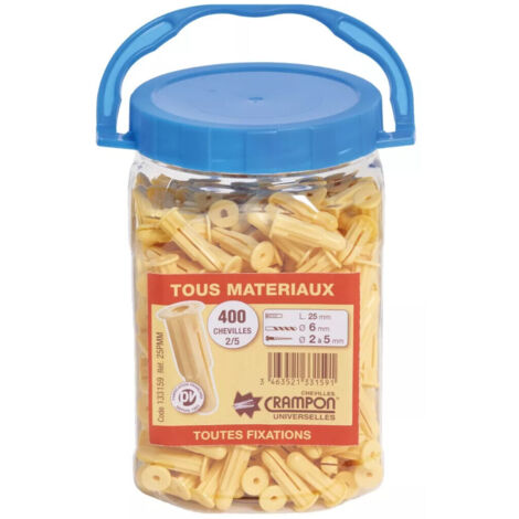 Kit de boîte à godets 350 Bouchons universels TX6 Nylon 6x30