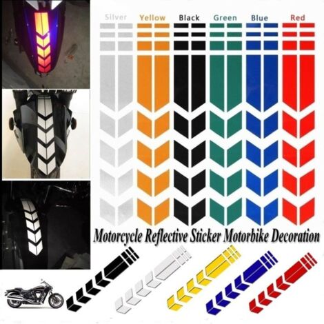 Chevron adesivi realizzati con materiale rifrangente per parafango moto - Colore: Verde