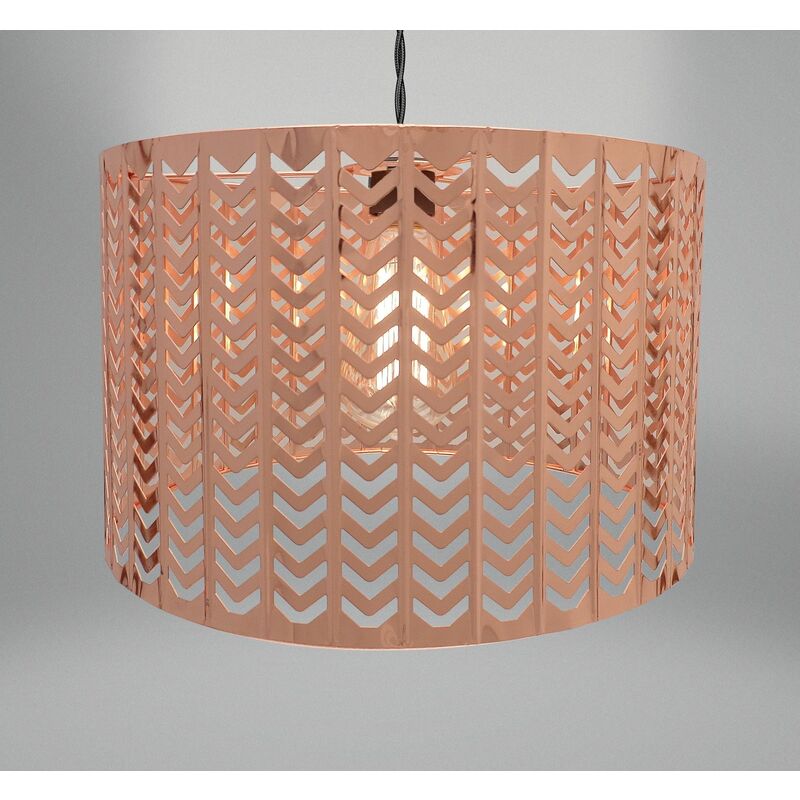 Chevron Light Fitting - Copper (32 x 19cm)