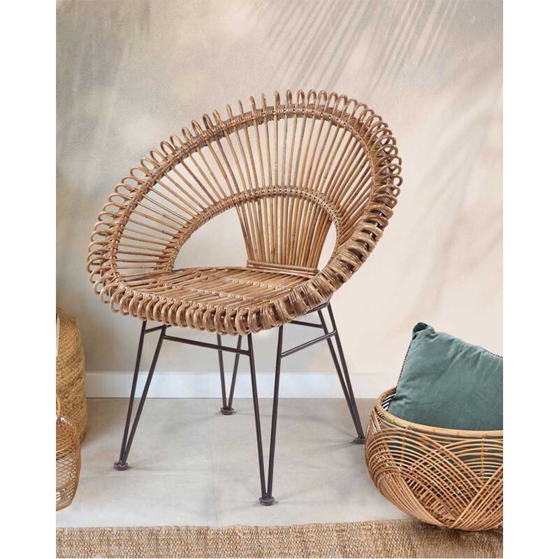 Uniqka - Chiang Mai - Fauteuil rond en rotin tressé