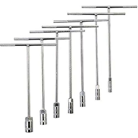 Chiave a brugola con impugnatura a T, chiave esagonale lunga, set di bussole metriche e utensili per la riparazione di autoveicoli, 8 mm, 10 mm, 12 mm, 13 mm, 14 mm, 17 mm, 19 mm (7 pezzi)