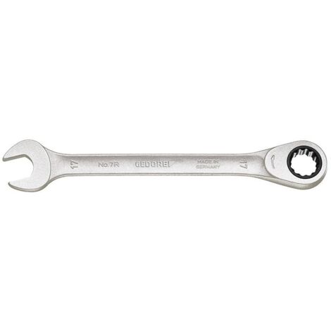 Chiave a bussola a cricchetto con anello di presa, 7 R SW 19 mm, lunghezza 250 mm, curva
