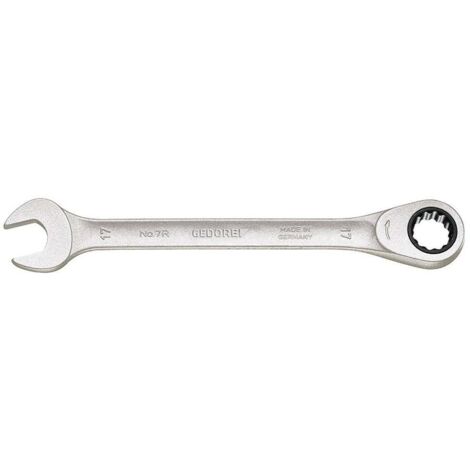 Chiave a bussola a cricchetto con anello di presa, 7 R SW 8 mm, lunghezza 140 mm, versione rigata