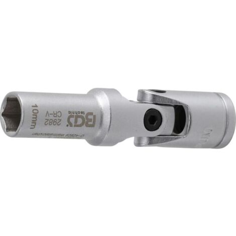 Chiave a bussola articolata da 10 mm – Attacco da 3/8" – Lunga per accedere alle candele – Meccanici professionisti – Soluzione compatta