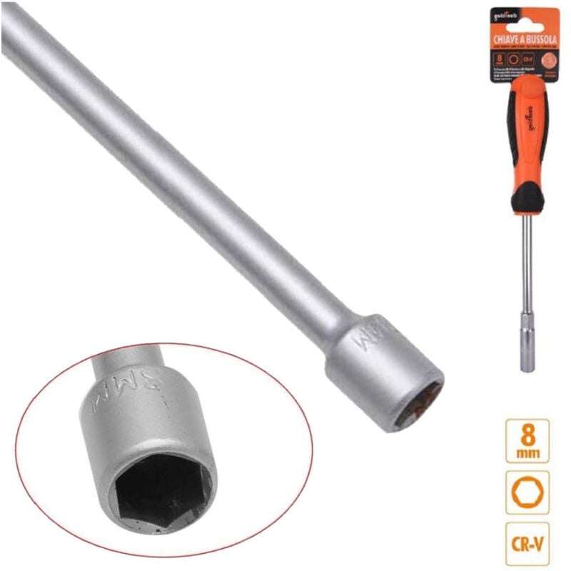 Image of Trade Shop - EXAGONAL BUSSOLA KEY 8 MM CACCIAVITE CR-V MIT ERGONOMISCHER IMPUGNATURE 94865 -