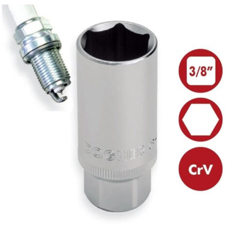 CHIAVE A BUSSOLA ESAGONALE ATTACCO 3/8" PER CANDELE 16/18/21mm L:65mm DOGHER, "18mm"