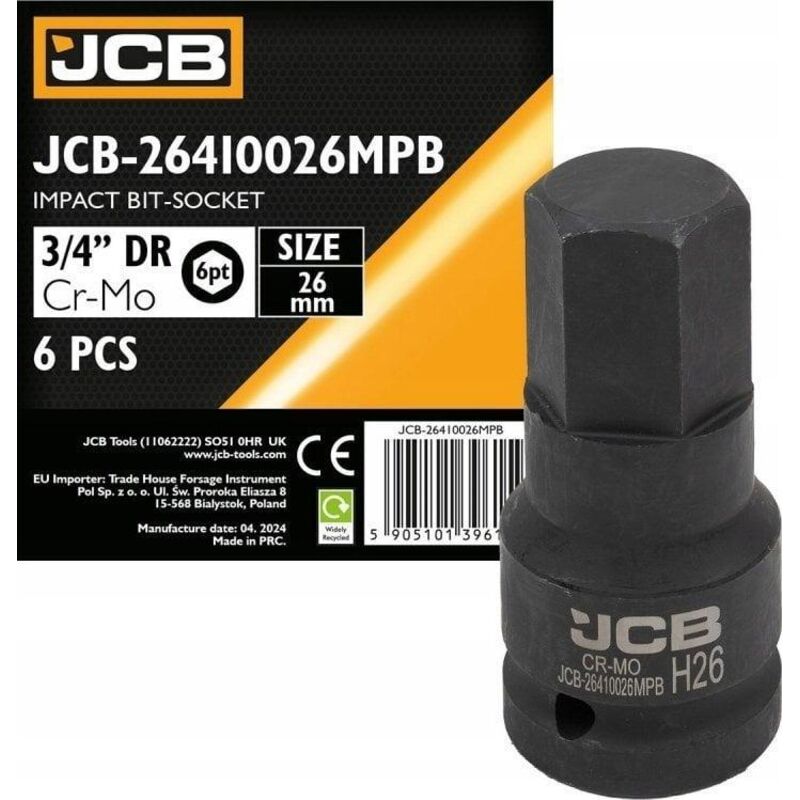 Chiave a bussola JCB acciaio cromo molibdeno 26 mm metallo