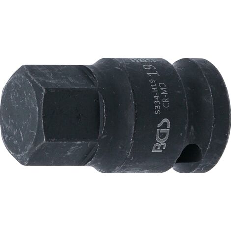 Chiave a bussola  lunghezza 42 mm  12,5 mm (1/2")  esagono interno 19 mm