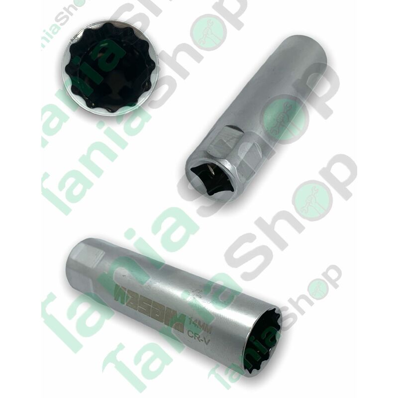Image of Chiave a Bussola Per Candele 14mm 3/8 Chiave a Bussola Per Candele 14mm Attacco 3/8 Poligonale Candelette