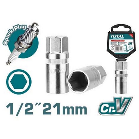 CHIAVE A BUSSOLA PER CANDELE 21mm ATTACCO 1/2" ESAGONALE CANDELETTE TOTAL