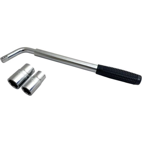 Chiave a bussola per ruote auto - Manico estensibile - Misure bussole: 17 mm, 19 mm, 21 mm, 23 mm - Compatibile con tutti i veicoli standard