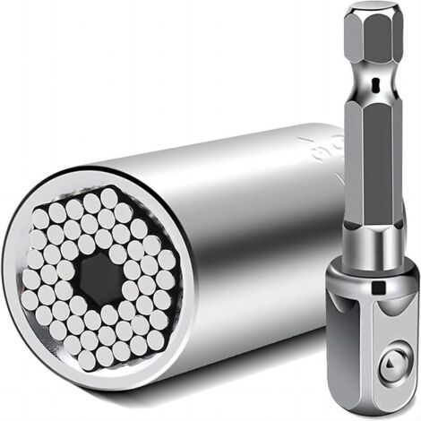 Chiave a bussola universale CSPARCV da 7-19 mm Chiave a bussola universale con adattatore quadrato da 1/4" e 3/8", per allentare facilmente dadi, ganci, bulloni e molto altro
