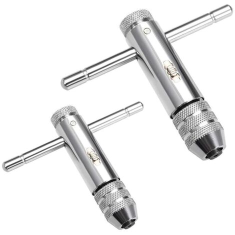 Chiave a cricchetto KZQ PIECES Chiave a cricchetto regolabile con impugnatura a T Supporto per chiave a cricchetto M3-M8/M5-M12 Chiave a cricchetto per filettatura Accessori per maschiatura manuale