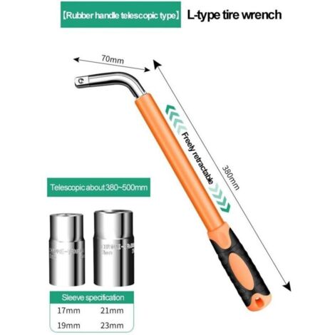 Chiave a perno telescopica ergonomica CSPARCV con bussole a doppia faccia per cambi gomme senza sforzo