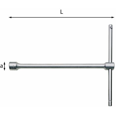 CHIAVE A T CON BOCCA ESAGONALE ASTA SCORREVOLE 275 19 MM