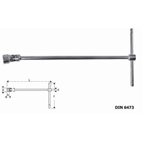 CHIAVE A T CON SNODO MAURER PLUS MM 13 - CF. SU PLACCHETTA