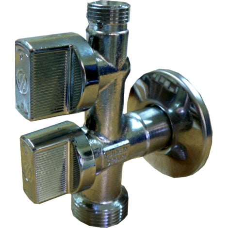 ECOLANDS Valvola di chiusura doppia a 1/4 di giro per lavatrice - Vitaq palla anticalcare 1/2 x 3/4 x 3/8