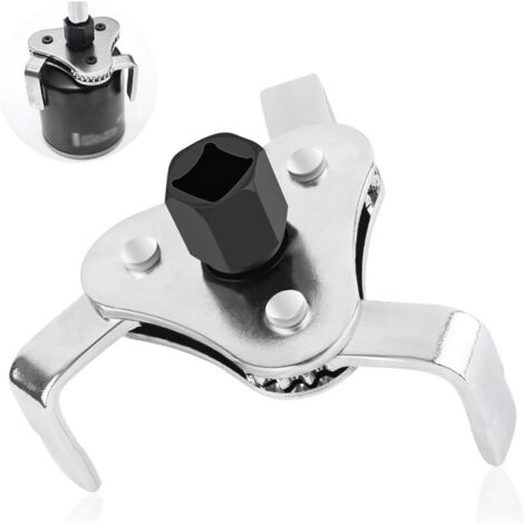 Chiave autoregolante per filtro olio motore, per la rimozione del filtro olio, regolabile, 3 ganasce, diametro 60 mm - 110 mm, nera