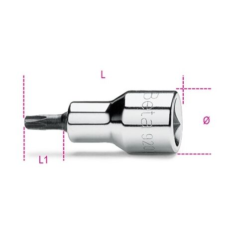 valigetta Beta BETA 923FTX/C17 Set 17 CHIAVI A BUSSOLA torx 1/2 MASCHIO FEMMINA 
