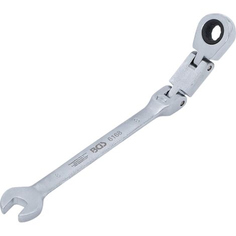 Chiave combinata a cricchetto con doppio snodo  regolabile  8 mm